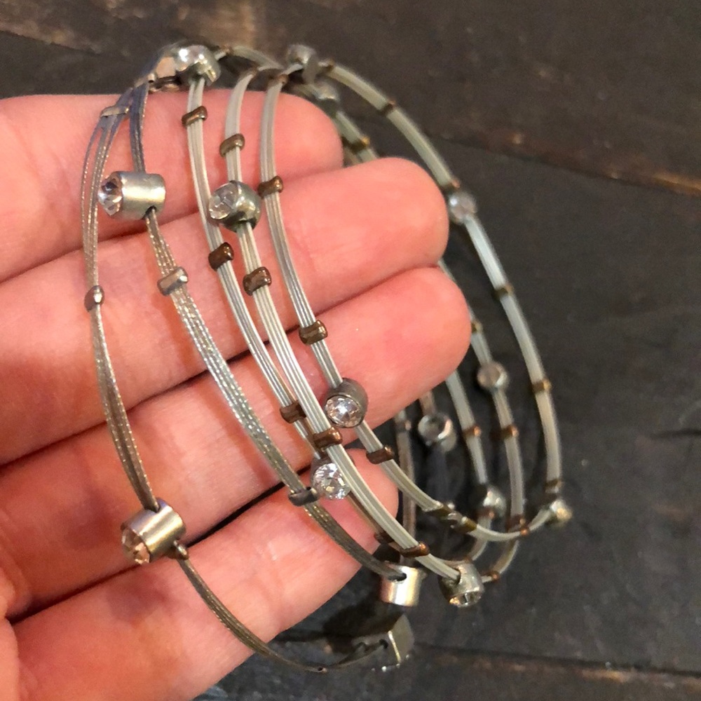Silver bangle set